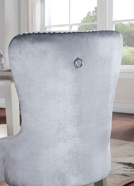 ADALIA Wingback Chair (2/CTN), Silver/Dark Gray - California Furniture (Coachella, CA)