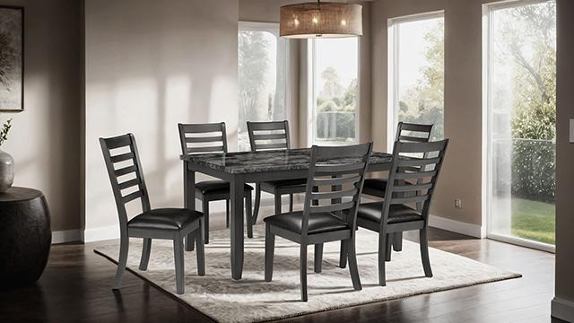 Adia 7 Pc Dinning Table Set Grey & Brown - California Furniture (Coachella, CA)