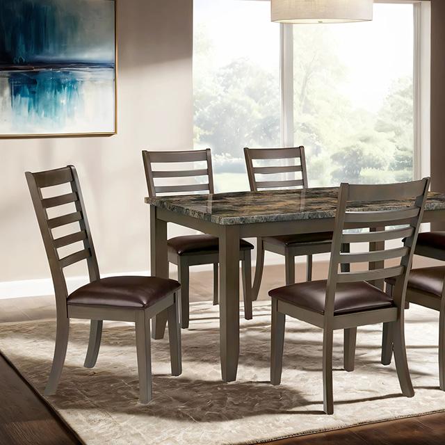 Adia 7 Pc Dinning Table Set Grey & Brown - California Furniture (Coachella, CA)