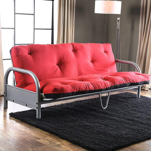 Aksel Black/Red Futon Mattress, Black, Red & Gray - California Furniture (Coachella, CA)