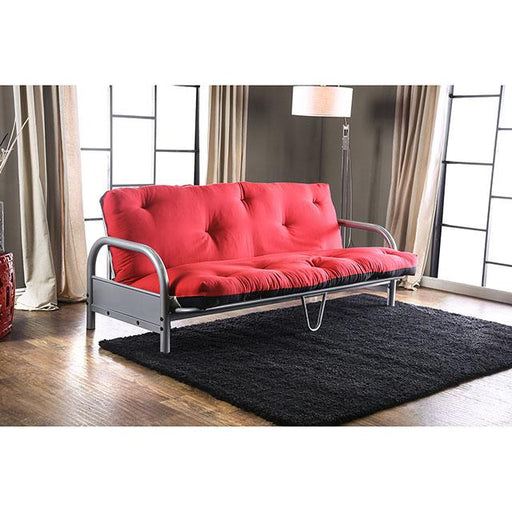 Aksel Black/Red Futon Mattress, Black, Red & Gray - California Furniture (Coachella, CA)