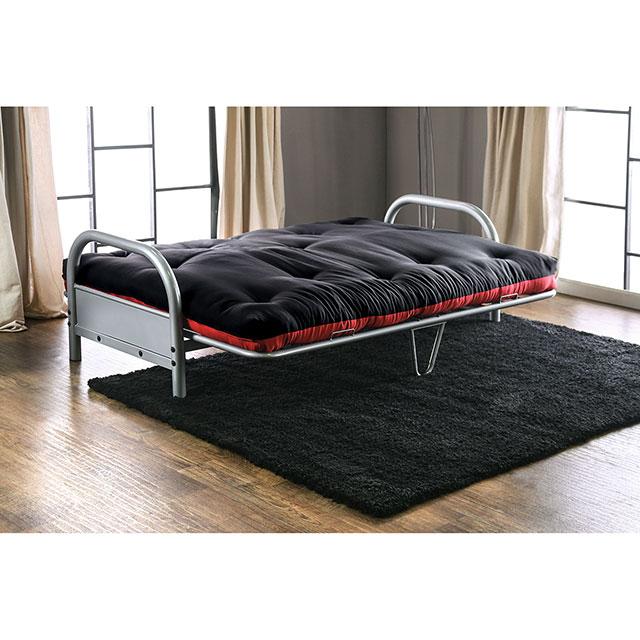 Aksel Black/Red Futon Mattress, Black, Red & Gray - California Furniture (Coachella, CA)