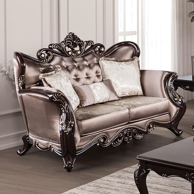Albacete Loveseat Campage & Walnut - California Furniture (Coachella, CA)