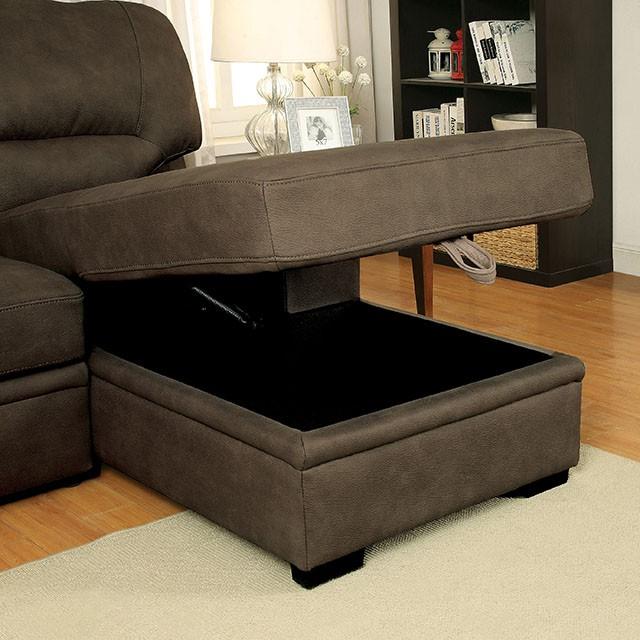 ALCESTER Brown & Gray Sectional w/ Sleeper, Ash - California Furniture (Coachella, CA)