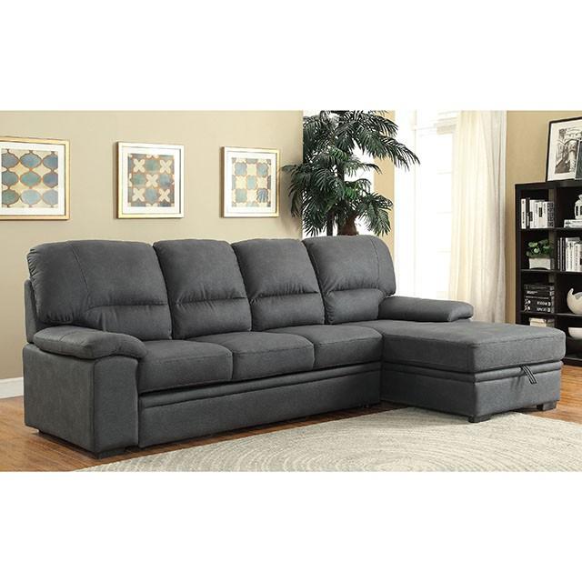ALCESTER Brown & Gray Sectional w/ Sleeper, Ash - California Furniture (Coachella, CA)