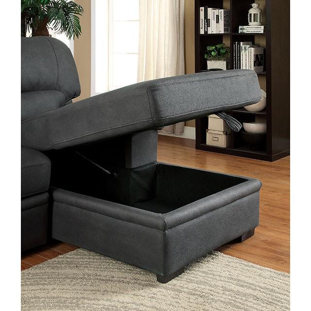 ALCESTER Brown & Gray Sectional w/ Sleeper, Ash - California Furniture (Coachella, CA)