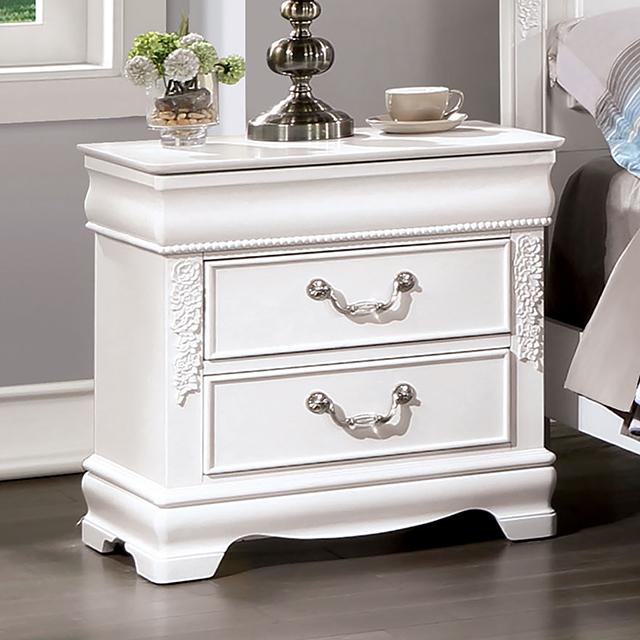 ALECIA Night Stand w/ USB, White - California Furniture (Coachella, CA)