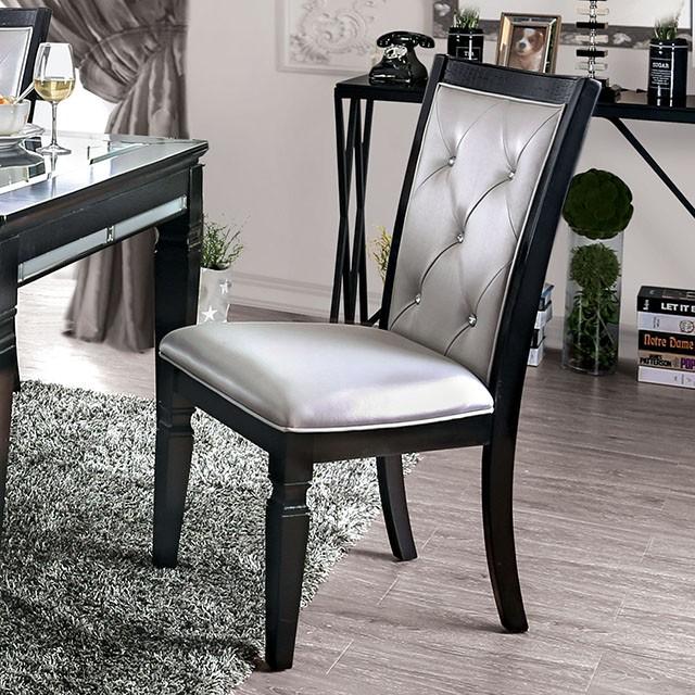 Alena Black/Silver Side Chair (2/CTN) - California Furniture (Coachella, CA)