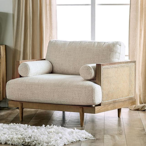 ALESUND Chair, Beige/Light Oak Natural & Brown - California Furniture (Coachella, CA)