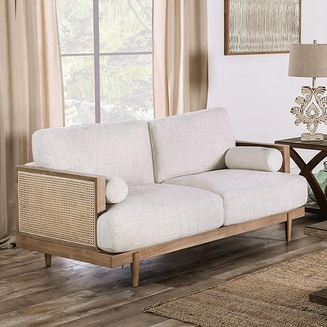 ALESUND Loveseat, Beige/Light Oak, Natural & Brown - California Furniture (Coachella, CA)