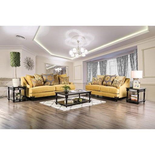 Viscontti Gold/Gray Sofa, Gold - California Furniture (Coachella, CA)