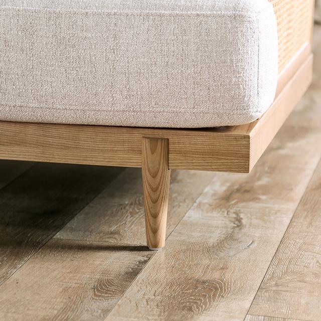 ALESUND Loveseat, Beige/Light Oak, Natural & Brown - California Furniture (Coachella, CA)
