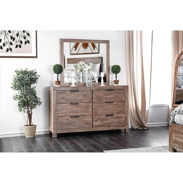 Wynton Weathered Light Oak Mirror - California Furniture (Coachella, CA)