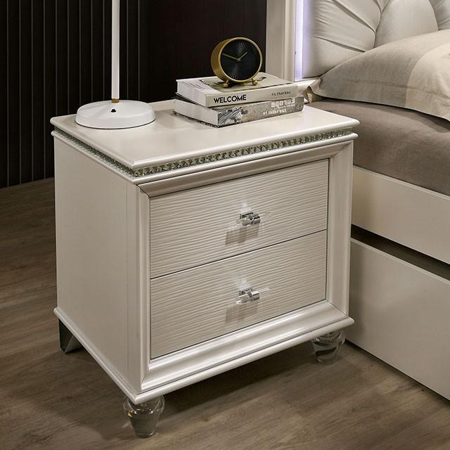 ALLIE Night Stand Beige & Rose Gold - California Furniture (Coachella, CA)