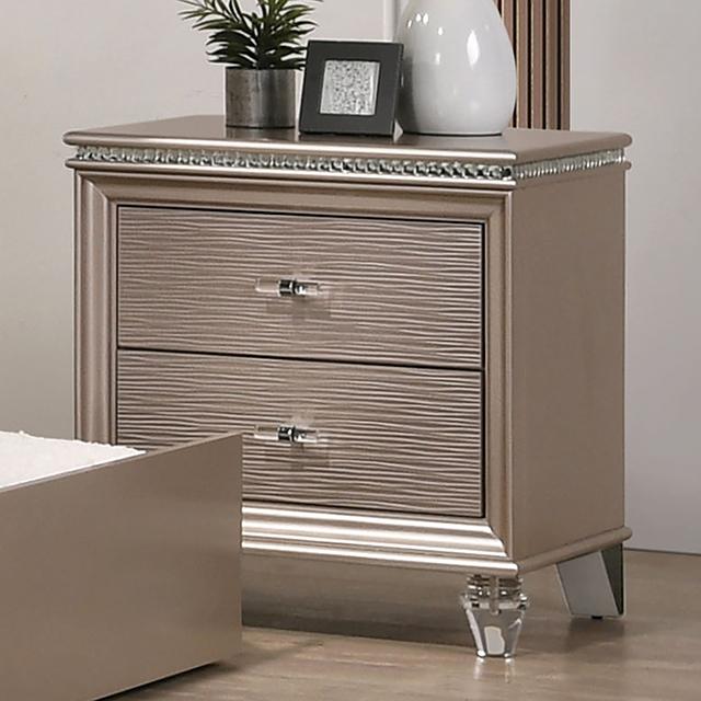 ALLIE Night Stand Beige & Rose Gold - California Furniture (Coachella, CA)