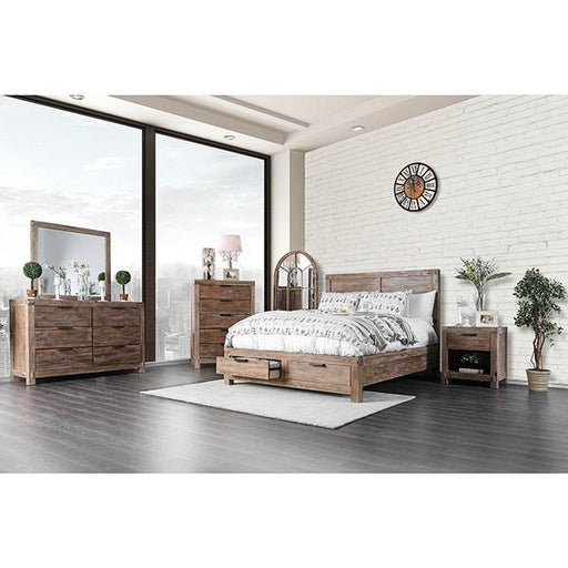 Wynton Weathered Light Oak Cal.King, E.King, & Queen Bed - California Furniture (Coachella, CA)