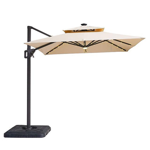 Xico 8 Ft Square Umbrella w/ Double Top w/ LED Light + 37" Large Base - California Furniture (Coachella, CA)