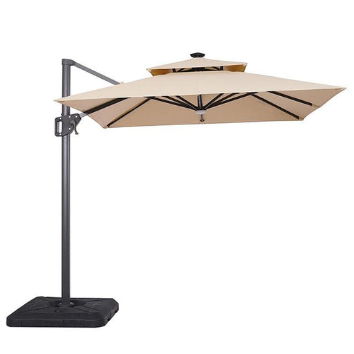 Xico 8 Ft Square Umbrella w/ Double Top w/ LED Light + 37" Large Base - California Furniture (Coachella, CA)