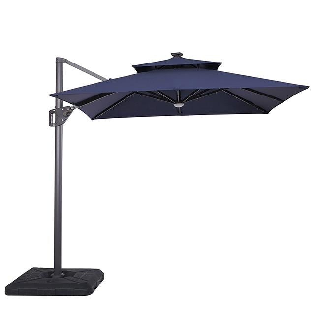 Xico 8 Ft Square Umbrella w/ Double Top w/ LED Light + 37" Large Base - California Furniture (Coachella, CA)
