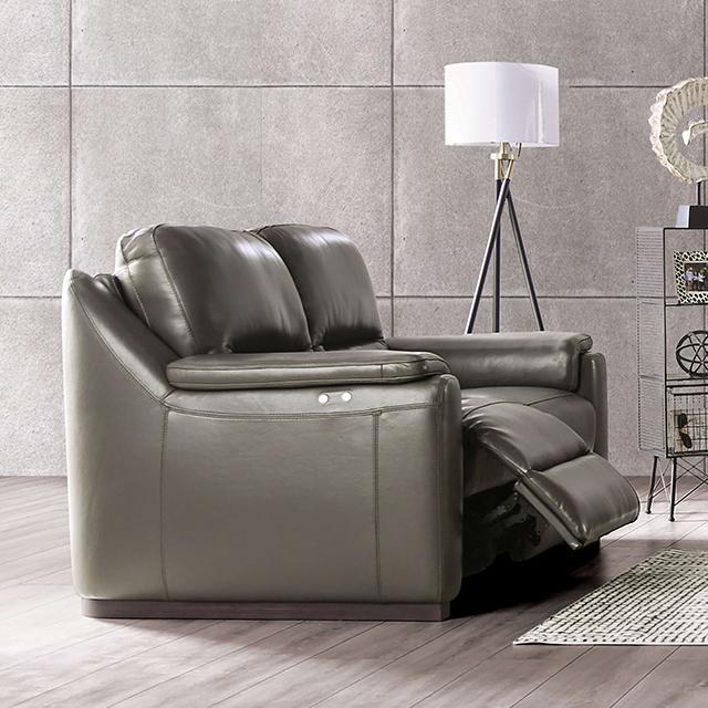 ALTAMURA Power Loveseat, Gray & Beige - California Furniture (Coachella, CA)