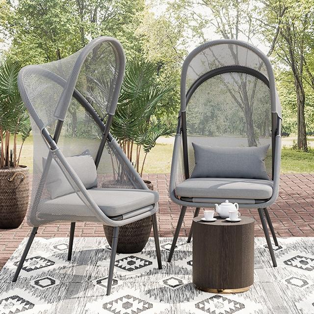 Alverta Foldable Chair Grey & Black (2/Ctn) - California Furniture (Coachella, CA)