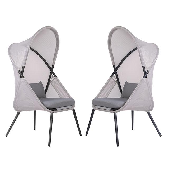 Alverta Foldable Chair Grey & Black (2/Ctn) - California Furniture (Coachella, CA)