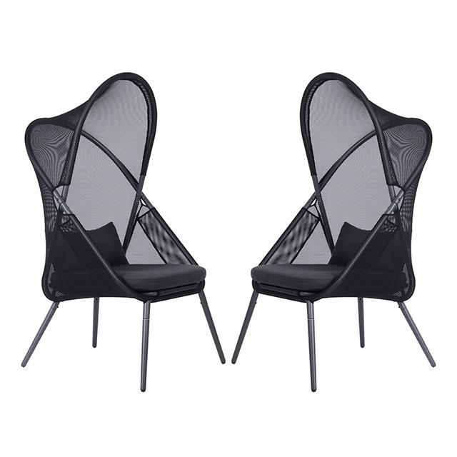 Alverta Foldable Chair Grey & Black (2/Ctn) - California Furniture (Coachella, CA)