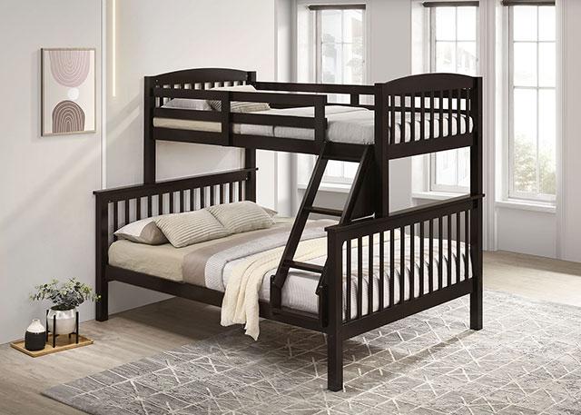Brookings Twin/Full Bunk Bed White, Brown & Black - California Furniture (Coachella, CA)