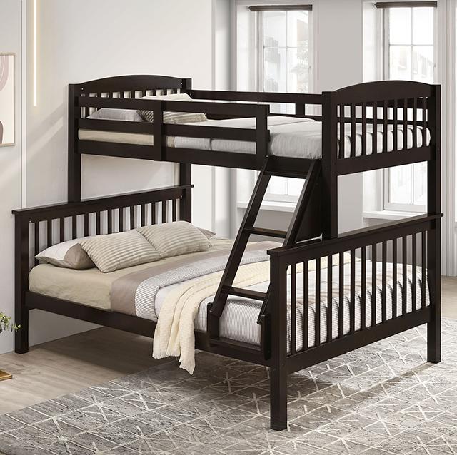 Brookings Twin/Full Bunk Bed White, Brown & Black - California Furniture (Coachella, CA)