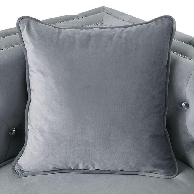 Amie Glam Gray & Black Sectional w/Storage - California Furniture (Coachella, CA)