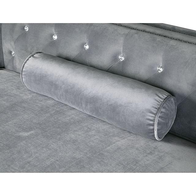 Amie Glam Gray & Black Sectional w/Storage - California Furniture (Coachella, CA)