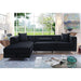 Amie Glam Gray & Black Sectional w/Storage - California Furniture (Coachella, CA)