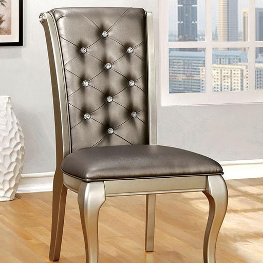 AMINA Champagne Side Chair (2/CTN) - California Furniture (Coachella, CA)
