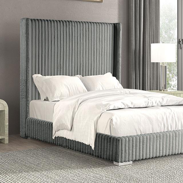 Cadwell E.King, Queen, & Full Bed White, Gray, & Black - California Furniture (Coachella, CA)