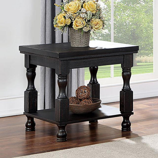 CALANDRA End Table, Antique Black - California Furniture (Coachella, CA)