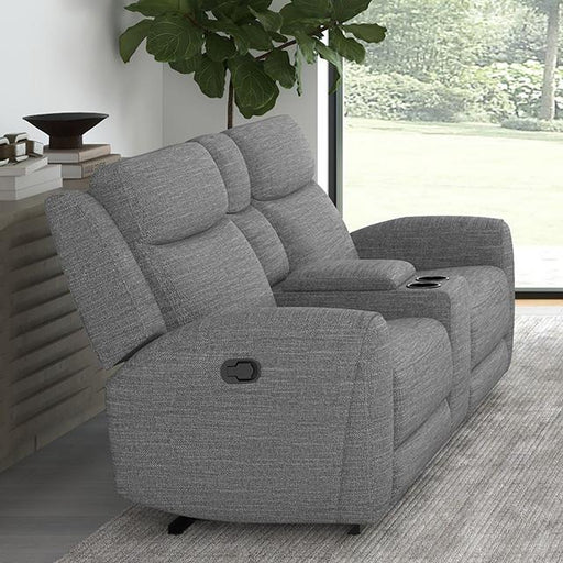 Antonius Manual Recliner Loveseat w/ Console - California Furniture (Coachella, CA)