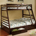 California II Cherry Twin/Full Bunk Bed w/ 2 Drawers Cherry, Walnut, Grey, &Oak - California Furniture (Coachella, CA)
