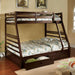 California II Cherry Twin/Full Bunk Bed w/ 2 Drawers Cherry, Walnut, Grey, &Oak - California Furniture (Coachella, CA)