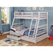 California III Wire-Brushed White Twin/Full Bunk Bed w/ 2 Drawers - California Furniture (Coachella, CA)