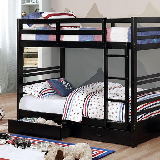 California Iv Black, Walnut, Gray, & White Twin/Twin Bunk Bed - California Furniture (Coachella, CA)