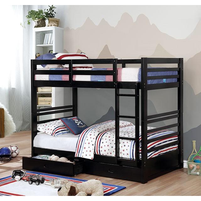 California Iv Black, Walnut, Gray, & White Twin/Twin Bunk Bed - California Furniture (Coachella, CA)