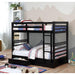 California Iv Black, Walnut, Gray, & White Twin/Twin Bunk Bed - California Furniture (Coachella, CA)