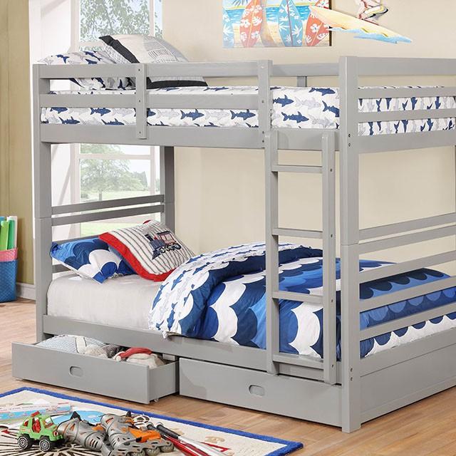 California Iv Black, Walnut, Gray, & White Twin/Twin Bunk Bed - California Furniture (Coachella, CA)