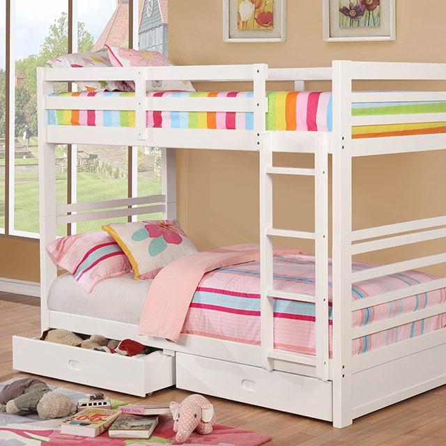 California Iv Black, Walnut, Gray, & White Twin/Twin Bunk Bed - California Furniture (Coachella, CA)