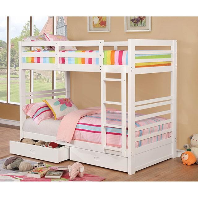 California Iv Black, Walnut, Gray, & White Twin/Twin Bunk Bed - California Furniture (Coachella, CA)