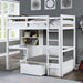 CALLISTUS Twin Workstation Loft Bed, White & Gray - California Furniture (Coachella, CA)