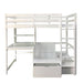 CALLISTUS Twin Workstation Loft Bed, White & Gray - California Furniture (Coachella, CA)