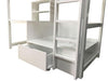 CALLISTUS Twin Workstation Loft Bed, White & Gray - California Furniture (Coachella, CA)