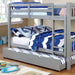 Cameron Dark Walnut, White & Gray Full/Full Bunk Bed - California Furniture (Coachella, CA)