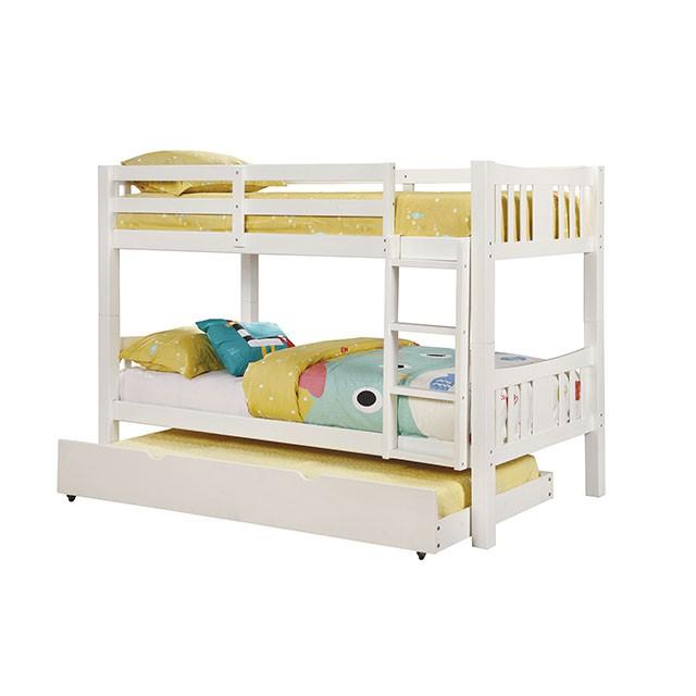 Cameron Dark Walnut, White & Gray Full/Full Bunk Bed - California Furniture (Coachella, CA)